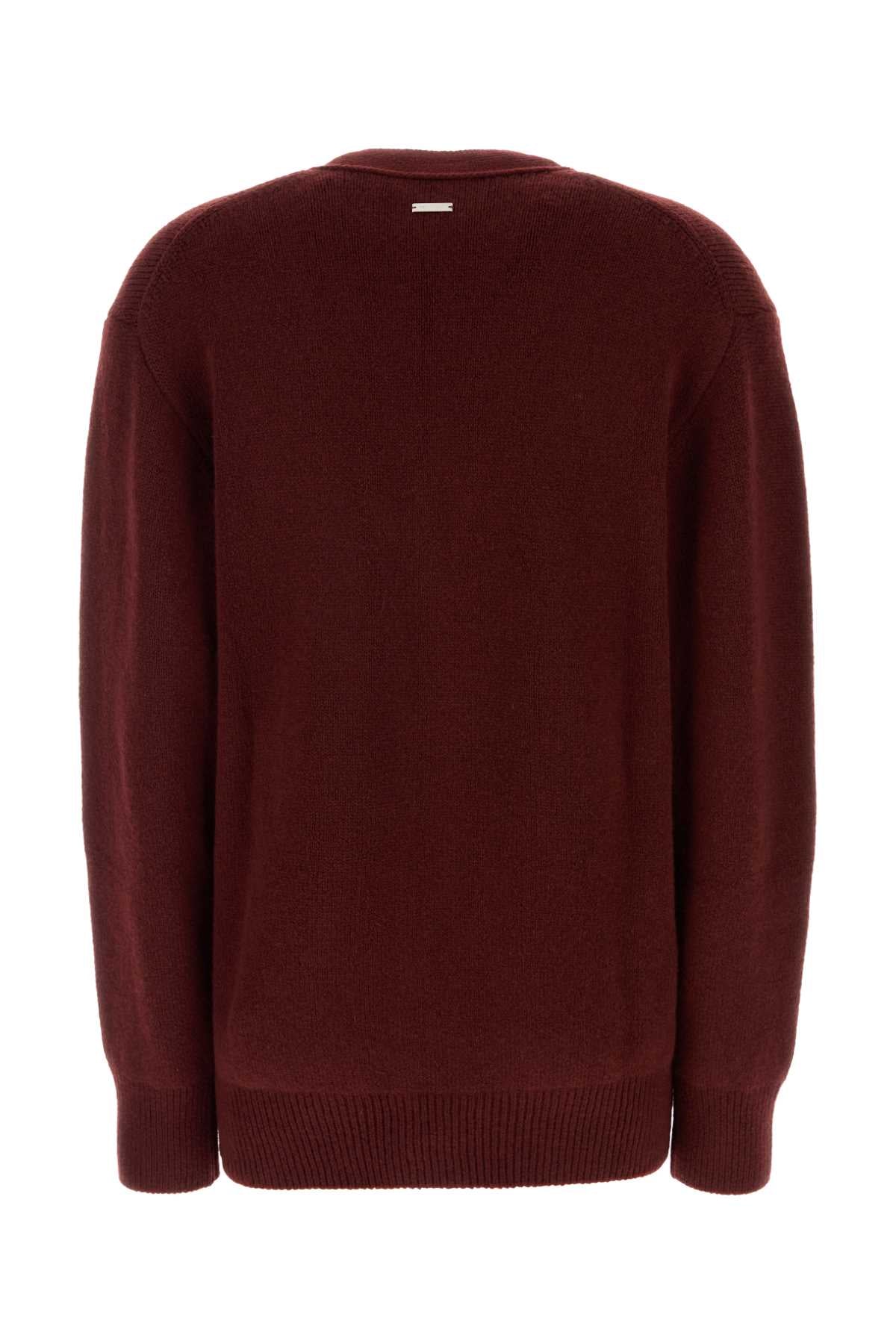 Salvatore Ferragamo Burgundy Cashmere Blend Cardigan