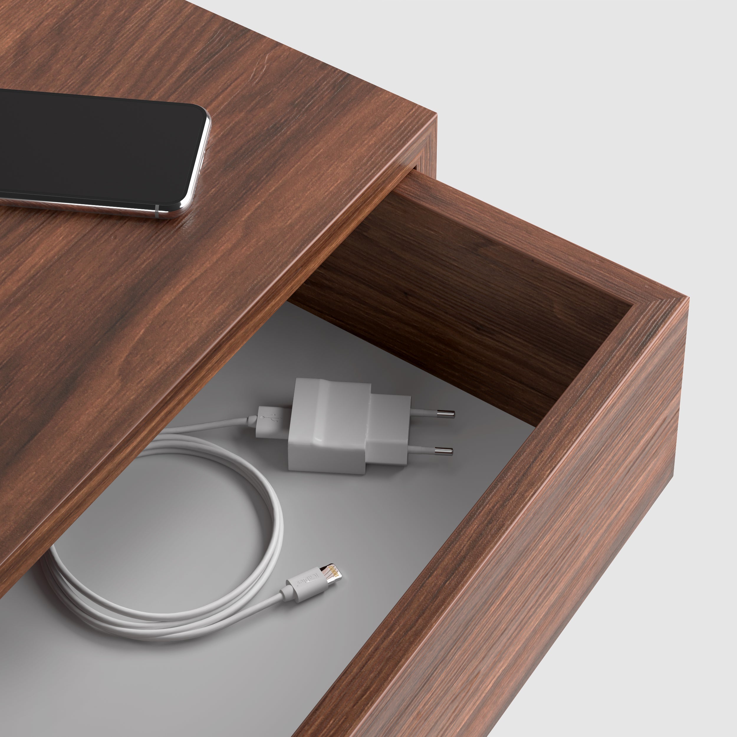 Riccardo Floating nightstand, Walnut