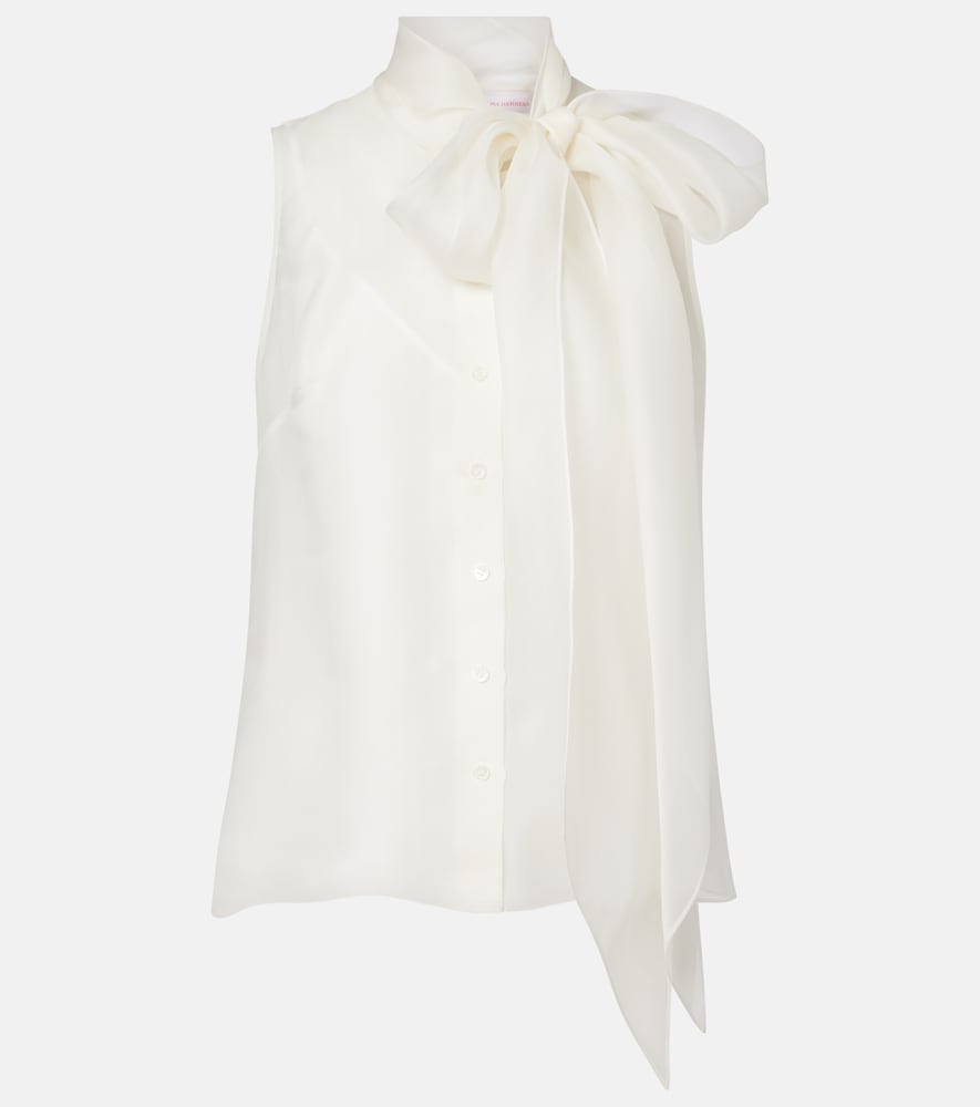 Tie-neck silk top