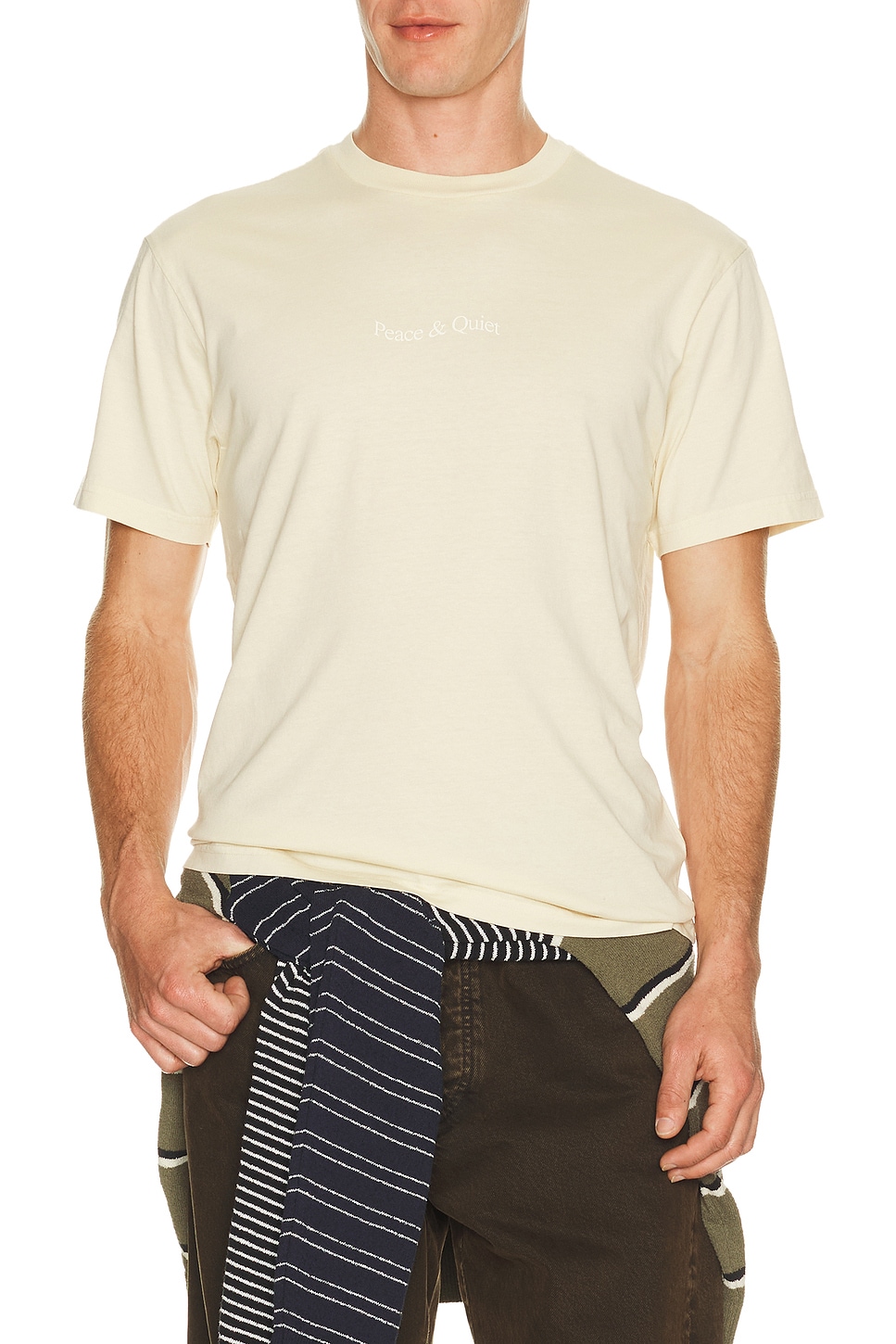 Museum of Peace and Quiet Wordmark T-Shirt in Bone - White. M also in L, S, XL/1X