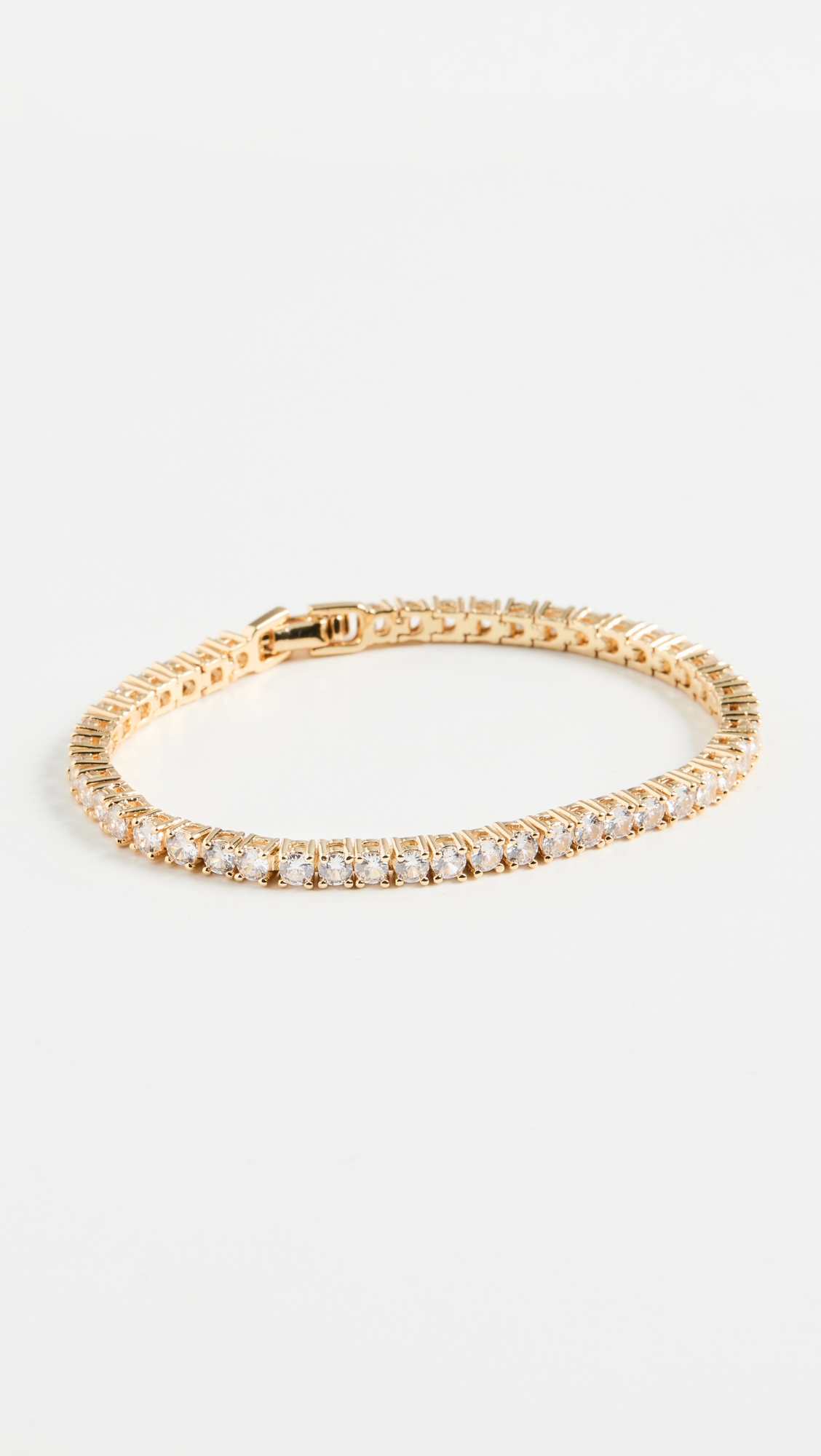 Tennis Clasp Bracelet Gold One Size