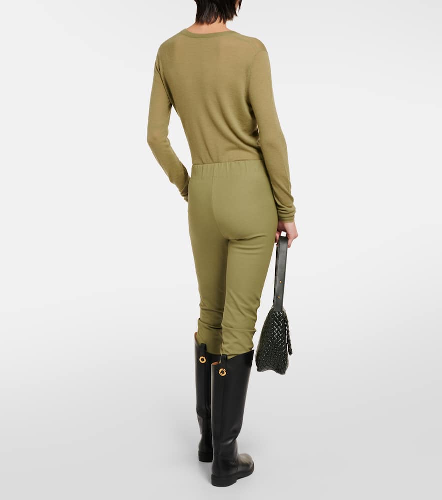 Mid-rise gabardine leggings