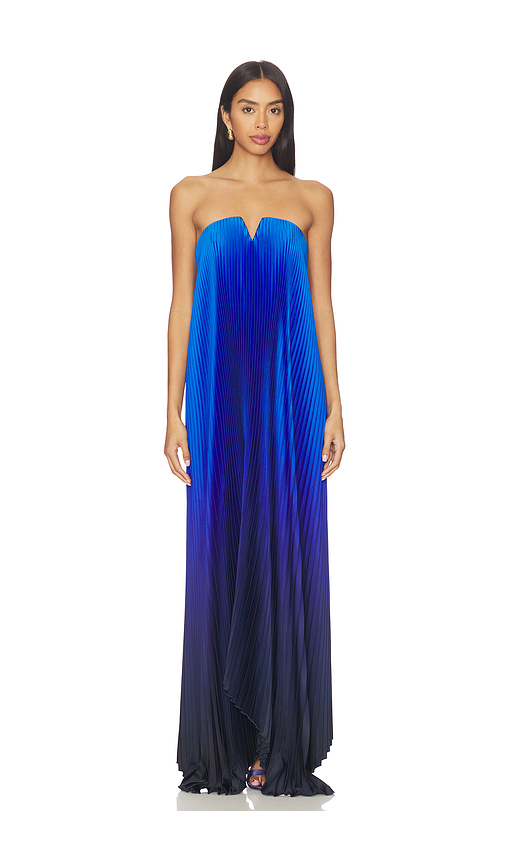 L'IDEE Black Tie Gown in Baby Blue. - 8/S also
