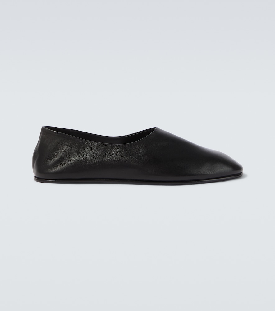 Ballerino leather slip-on shoes