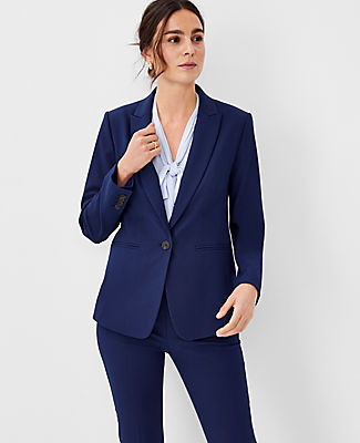 Ann Taylor The Long Single Button Blazer in Bi-Stretch