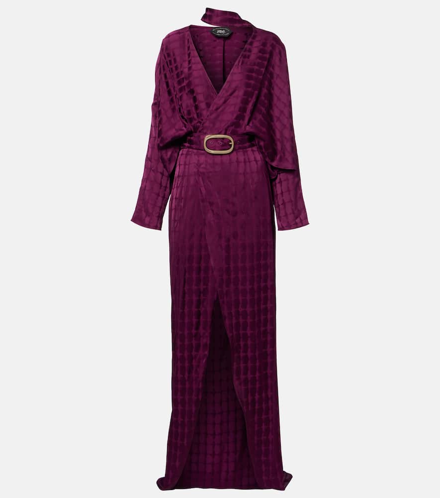 Dunaway belted crêpe cady wrap dress