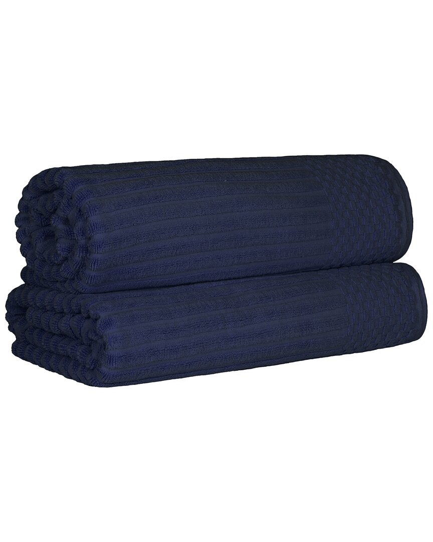 Cotton Highly Absorbent Solid And Checkered Border Bath Sheet Set