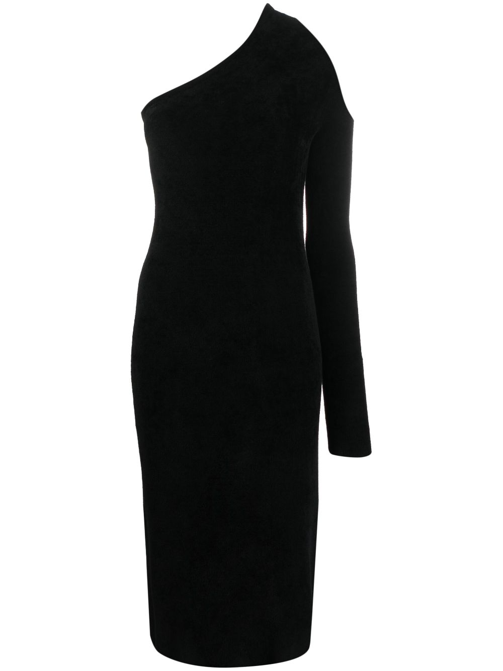 One shoulder midi dress - Black
