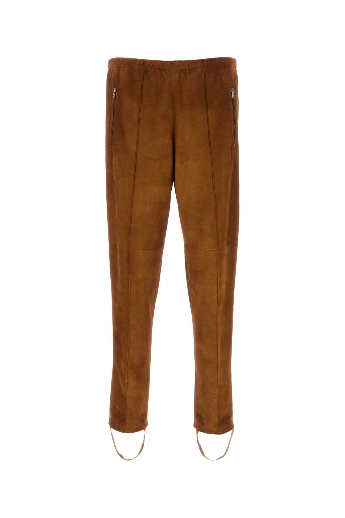 Suede Trousers — Brown