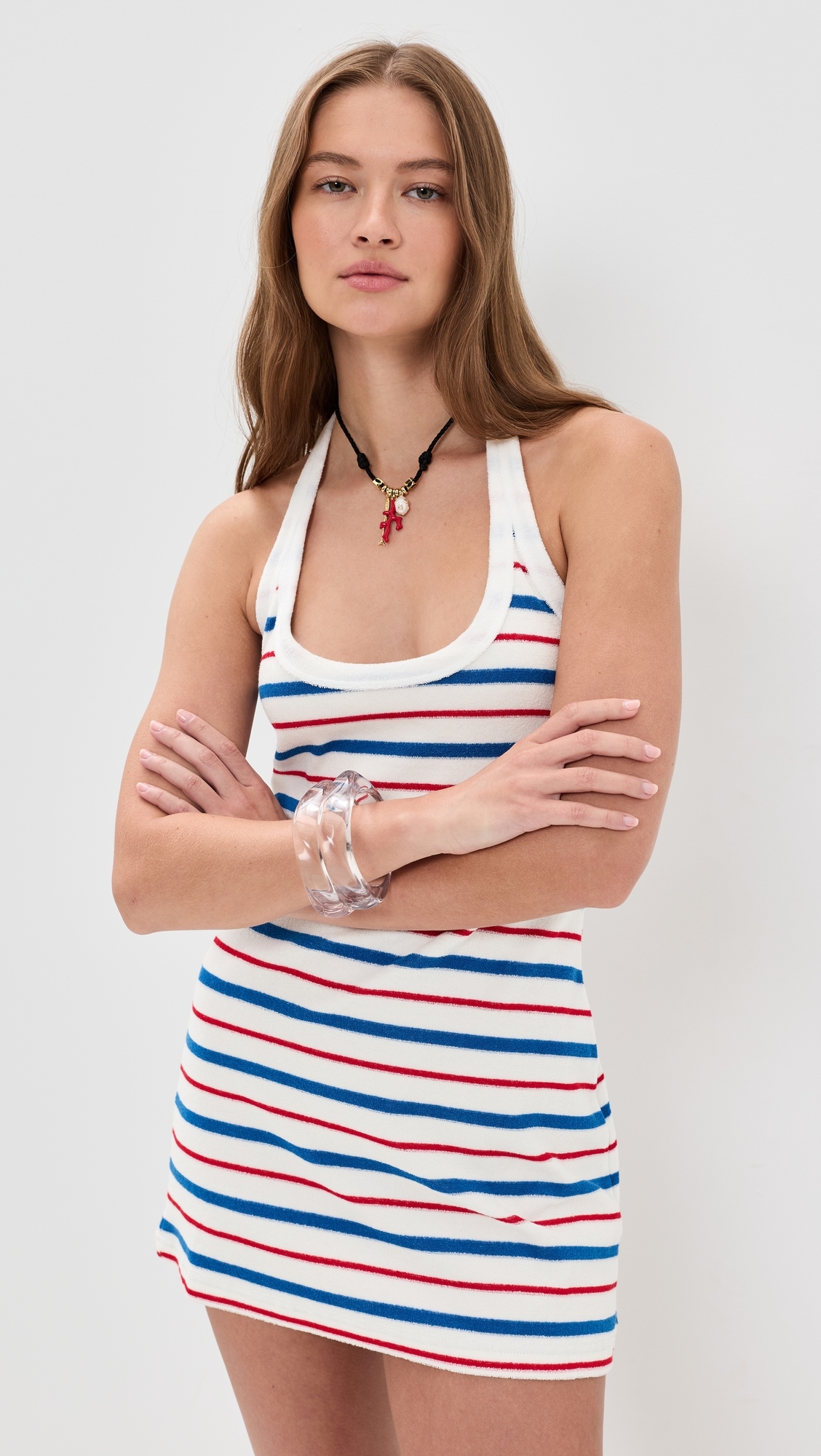 Terry Dress Red Blue White