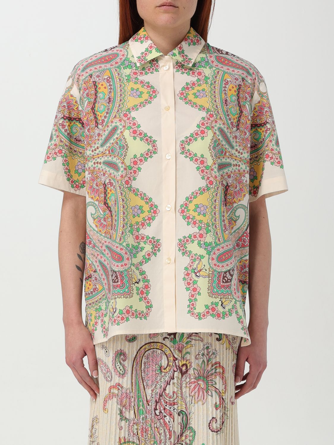 Floral-print shirt - White