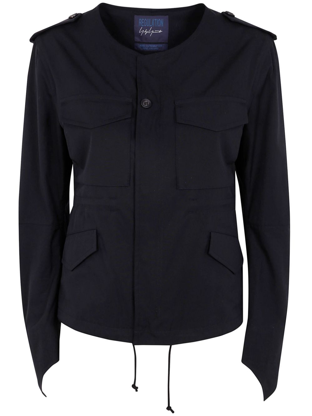 Collarless fitted jacket - Black