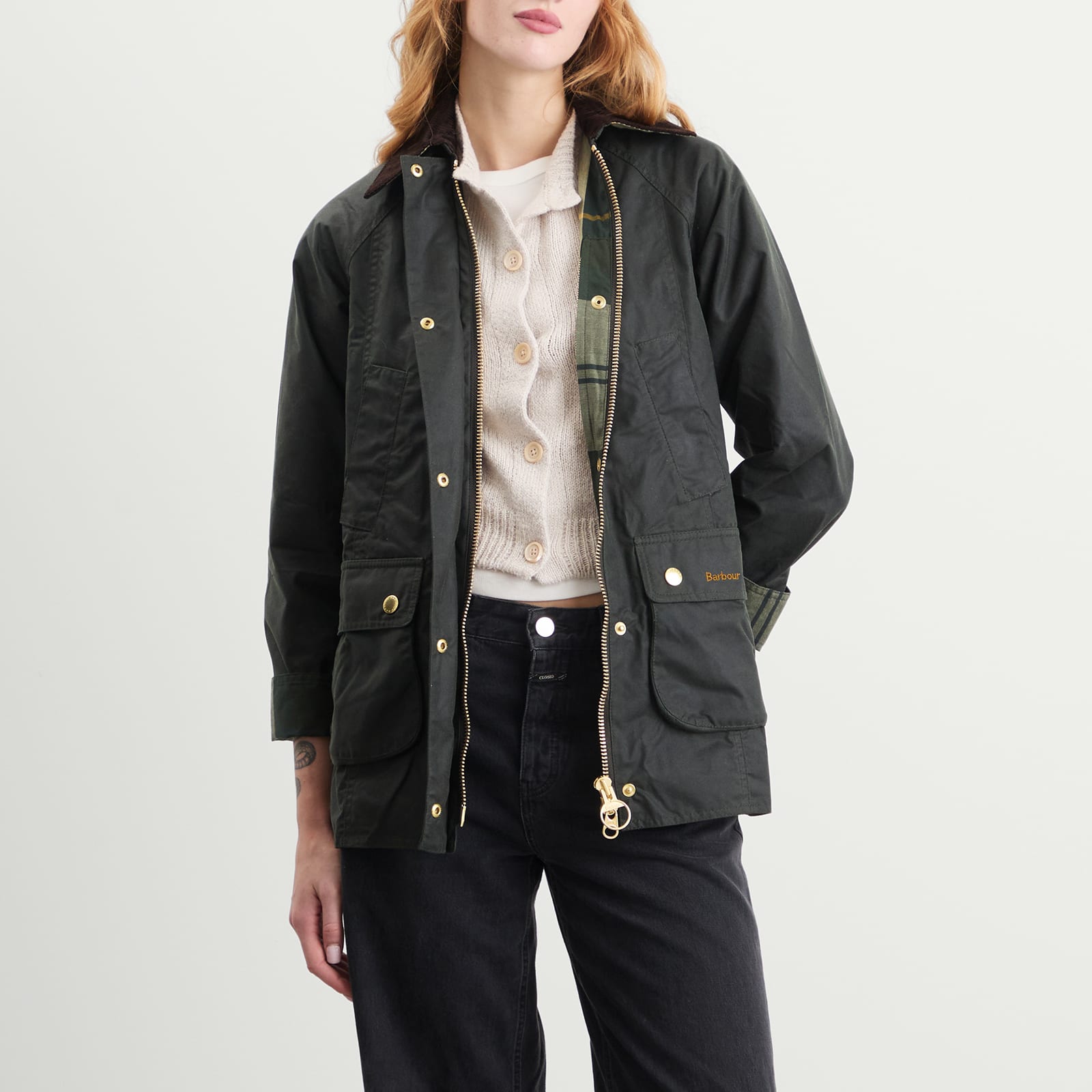 Women's Modern Beadnell Wax Jacket Sage/Ancient