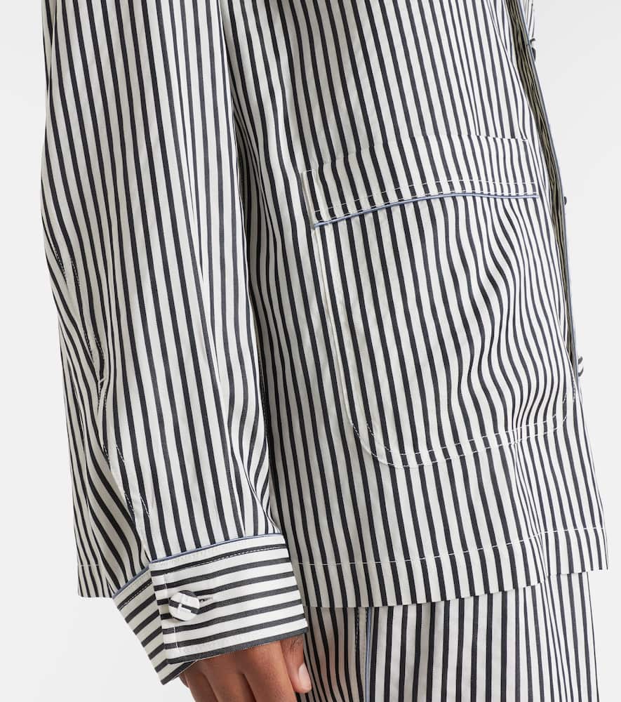 Striped oversized silk shirt