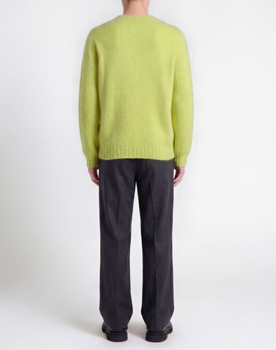 Man Sweater Lime green Size XL Merino Wool, Recycled cashmere, Polyamide