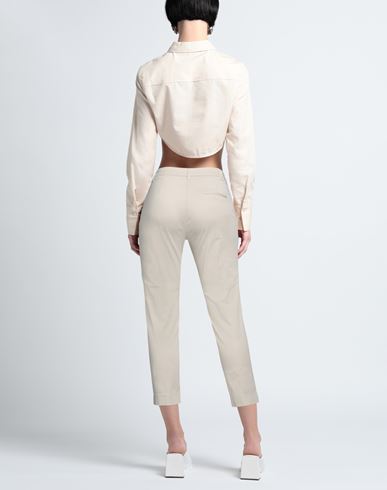 Woman Pants Beige Size 12 Cotton, Elastane