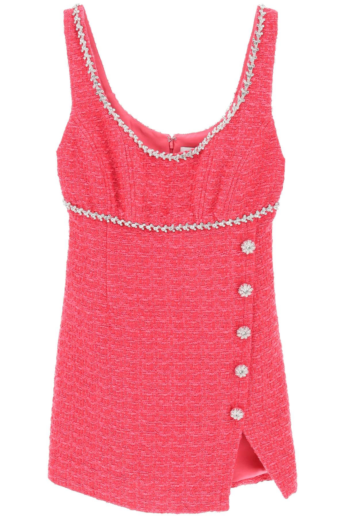 Boucle Tweed Mini Dress With Appliques