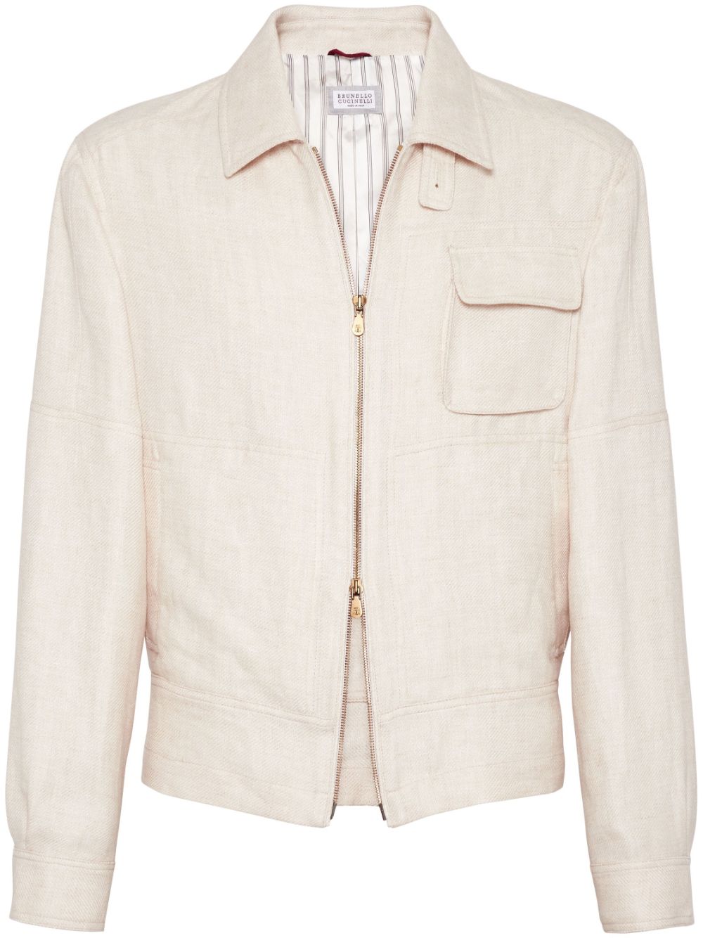 Spread-collar bomber jacket - Neutrals