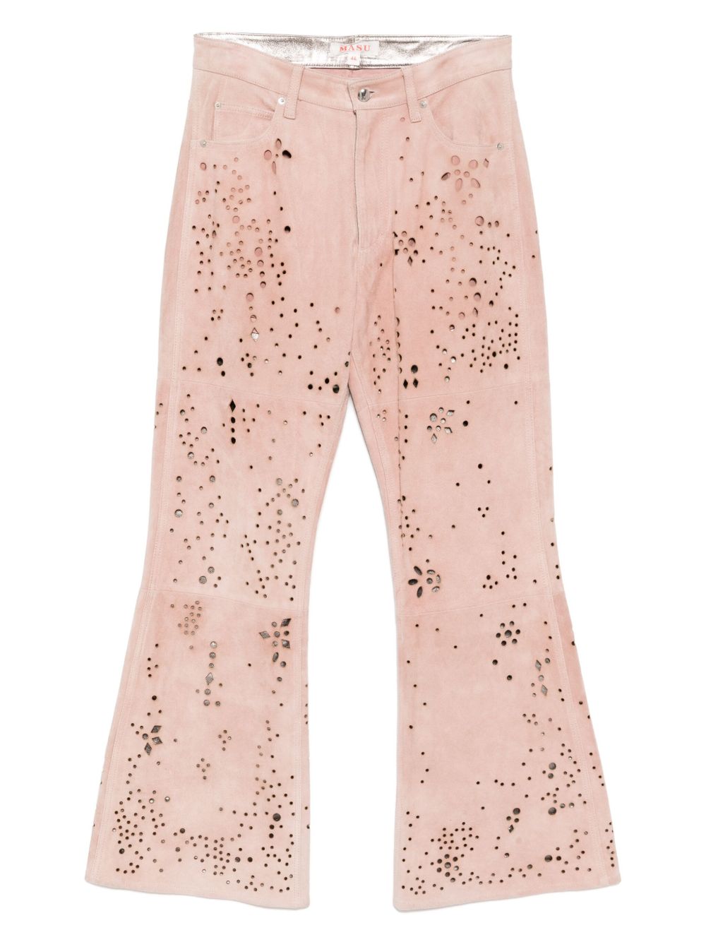 Galaxy-cut Leather Flare pants - Black