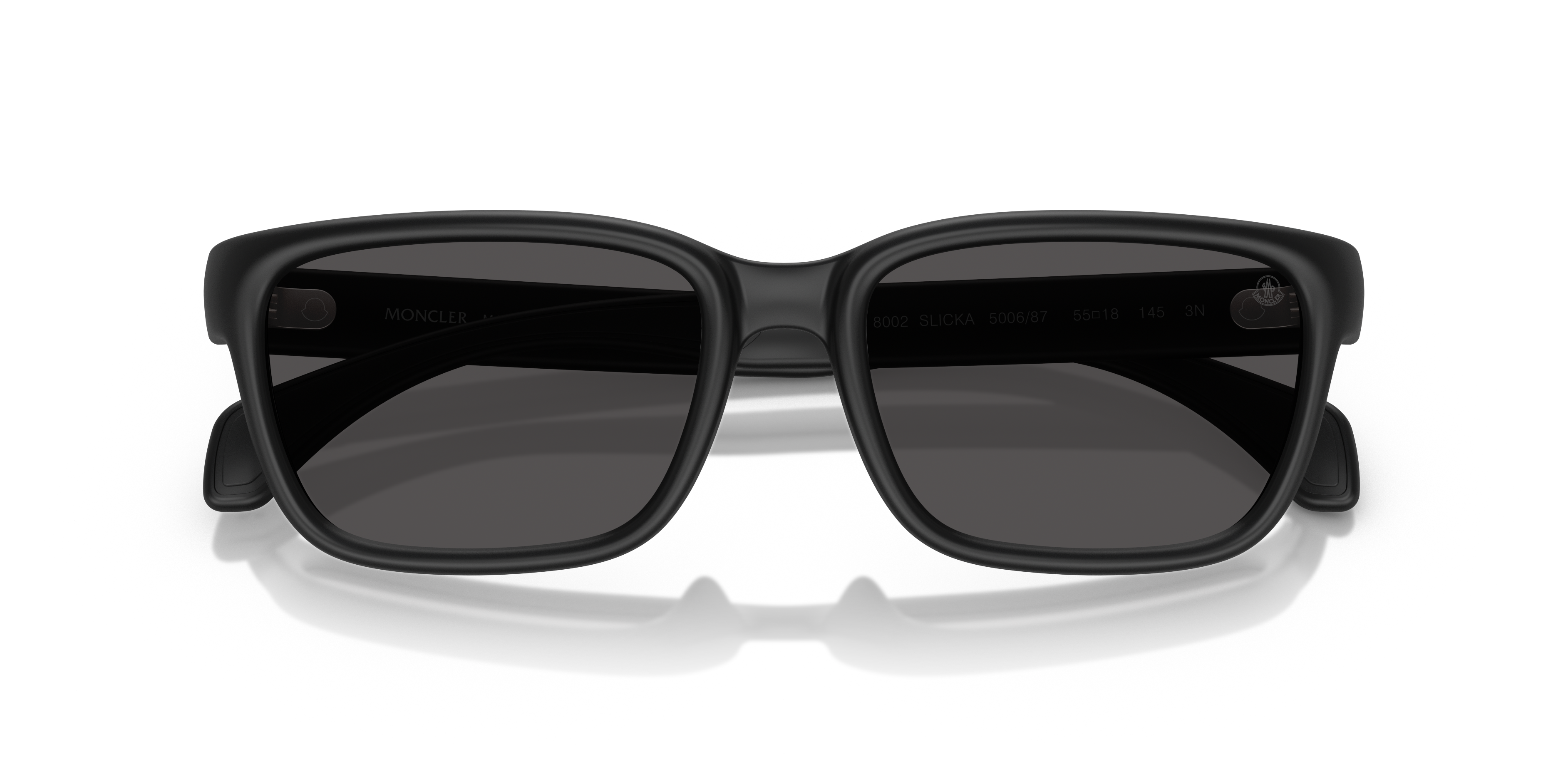 Moncler Unisex Moncler ME8002 SLICKA 500687 Gafas de sol Inyectado Negro Gris Pillow Norma