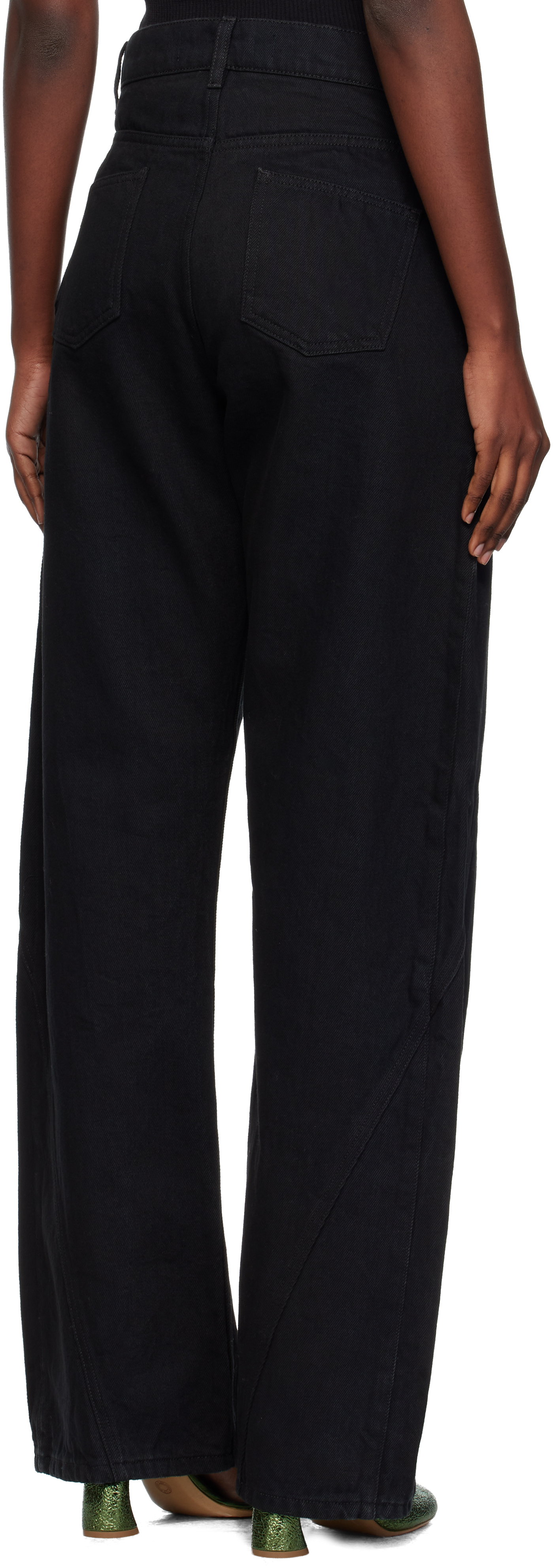 Black Twisted Workwear Jeans