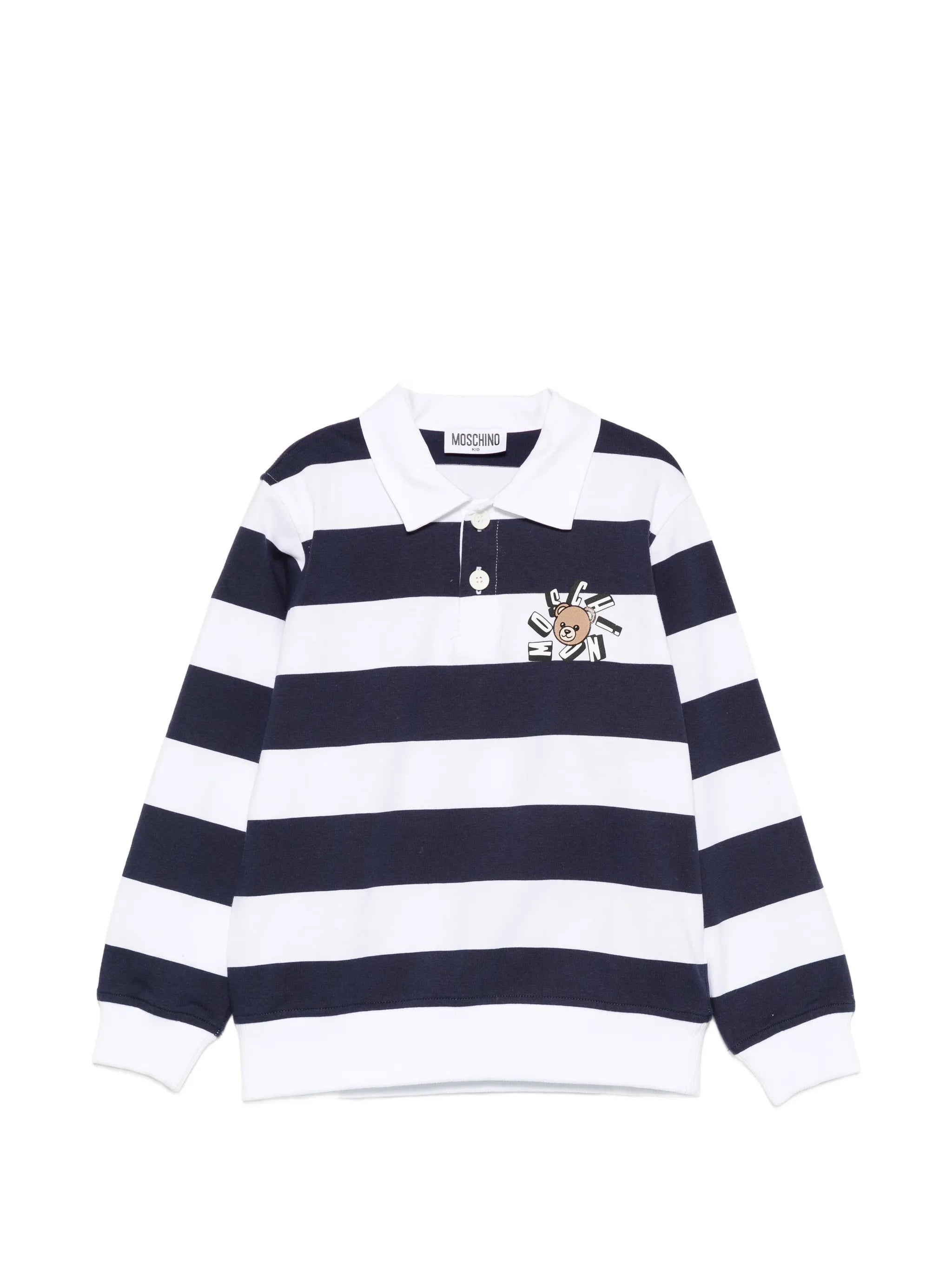 Kids' Button-Front Polo Shirt with Chest Print