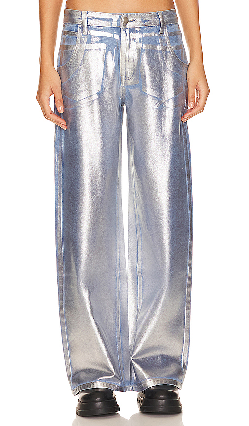 Superdown Aisha Jeans in Metallic Silver. L also in