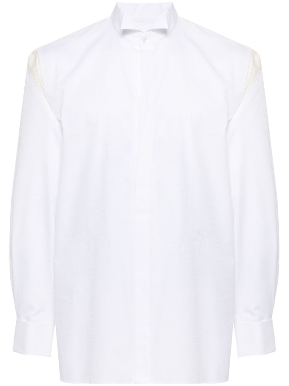 Unfinished-effect shirt - White