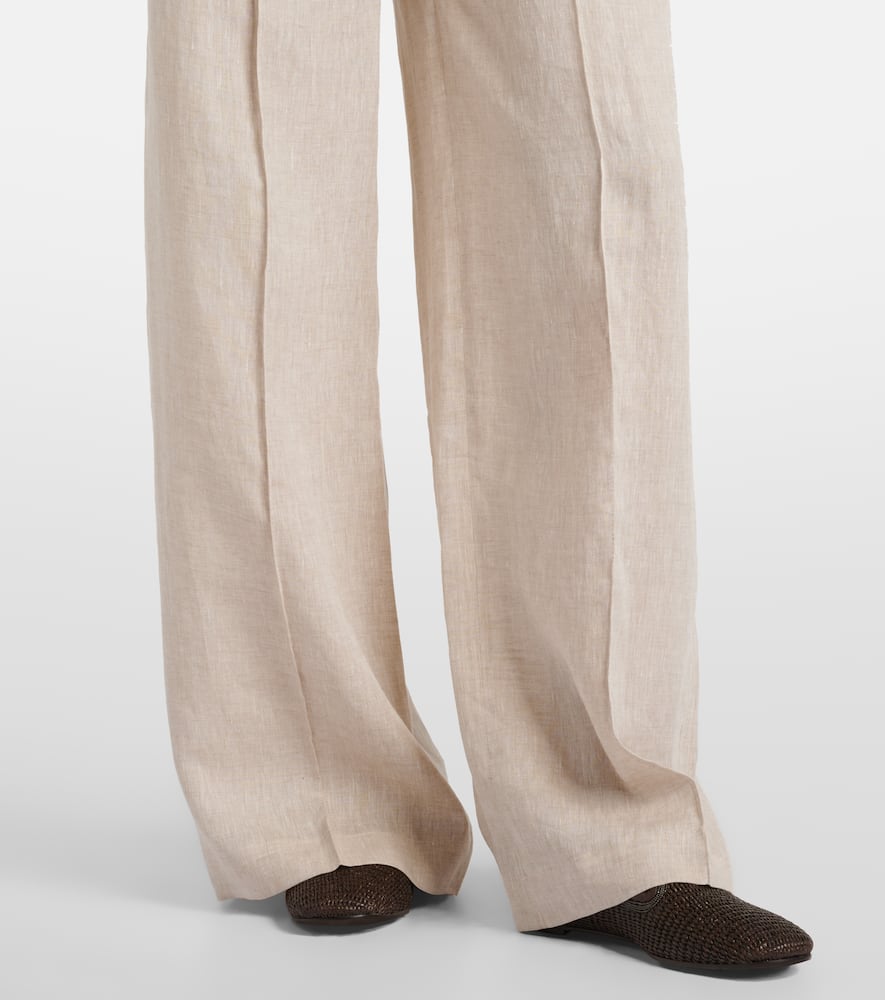 Linen wide-leg pants