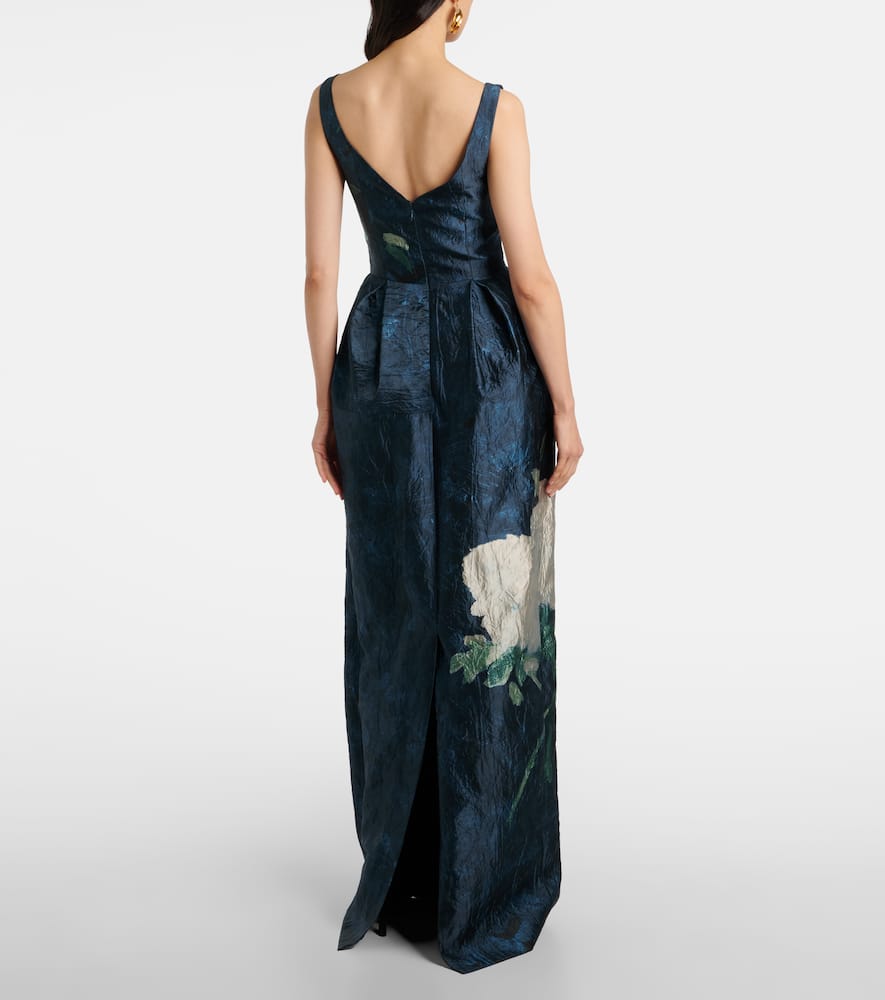 Floral jacquard gown