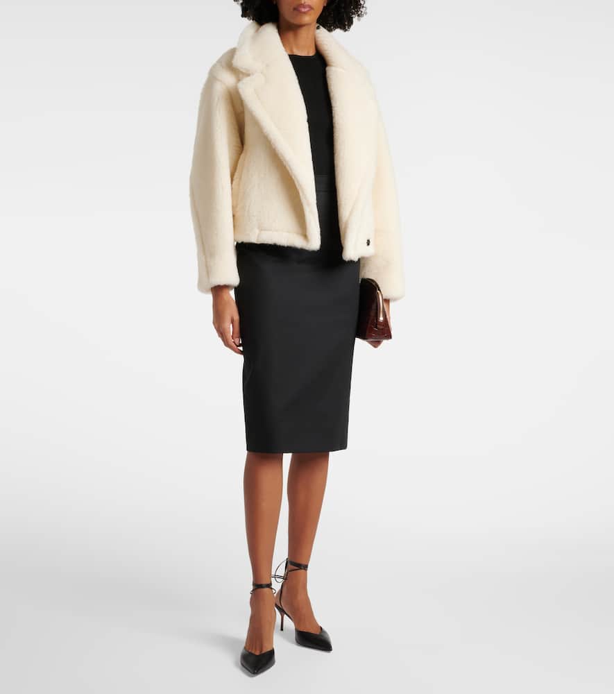 Oggeri alpaca, wool, and silk teddy coat