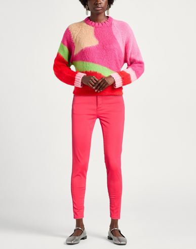 Woman Pants Fuchsia Size 25 Cotton, Elastane