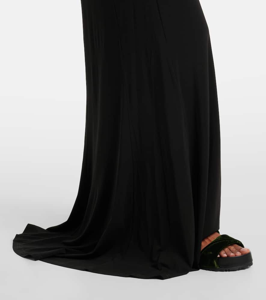 Scarf-detail jersey maxi dress