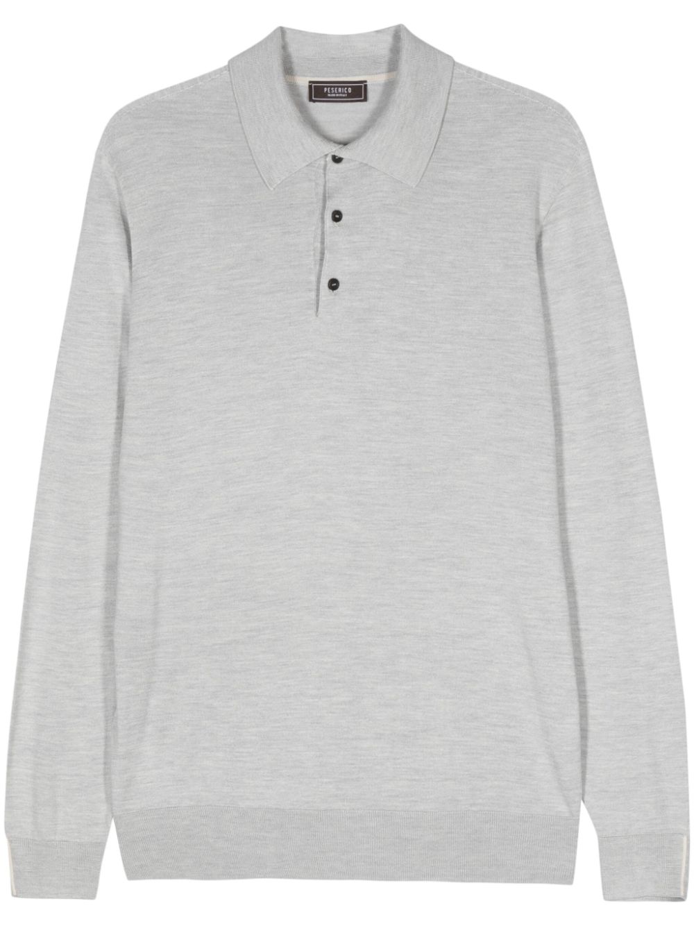 Mélange longsleeved polo shirt - Grey