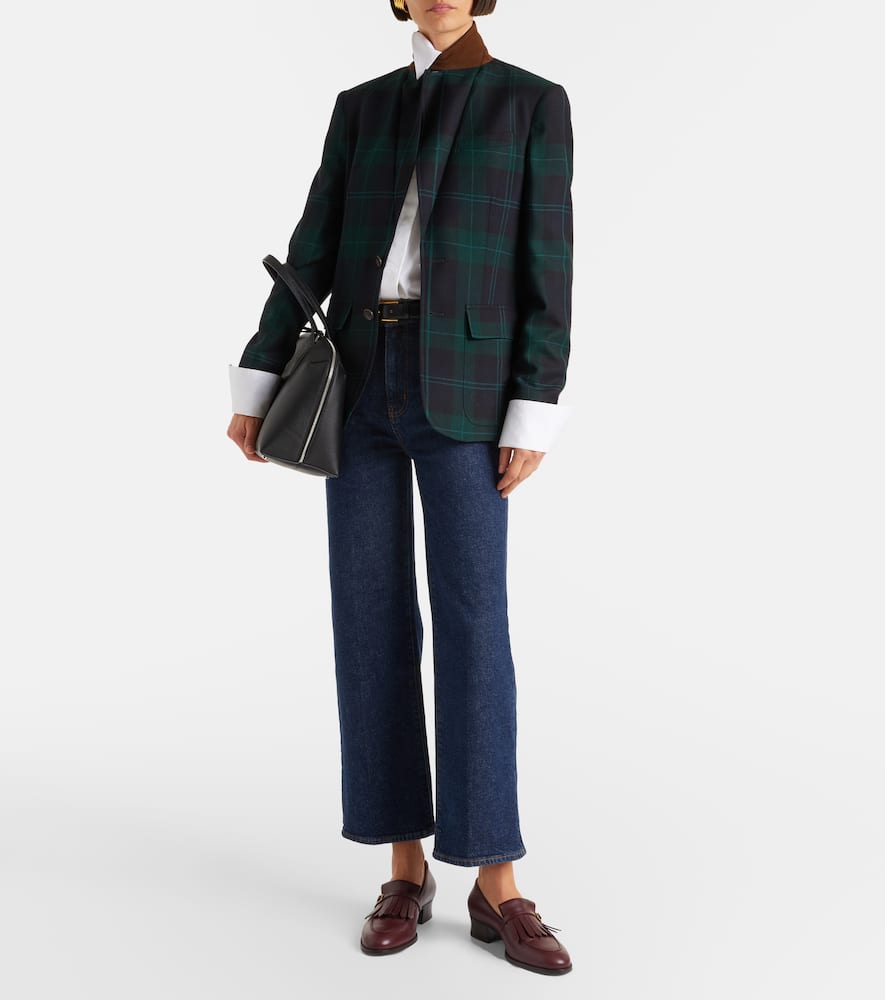 Cropped high-rise wide-leg jeans