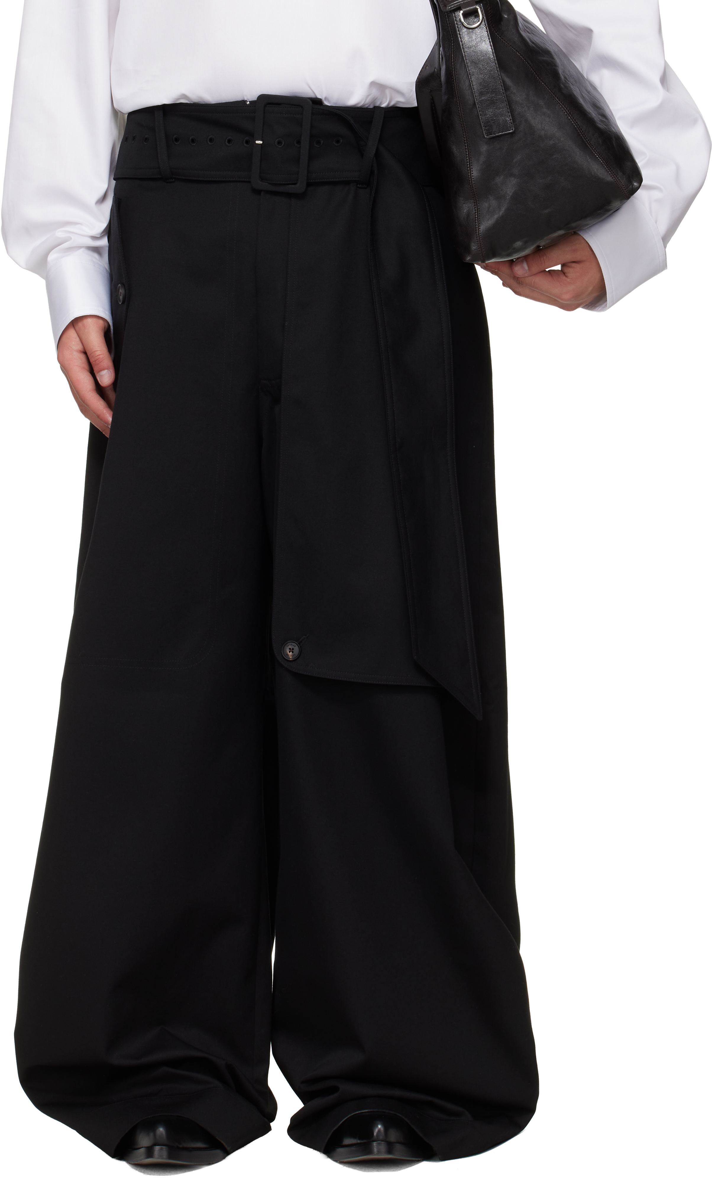 Black Belted Trench Trousers