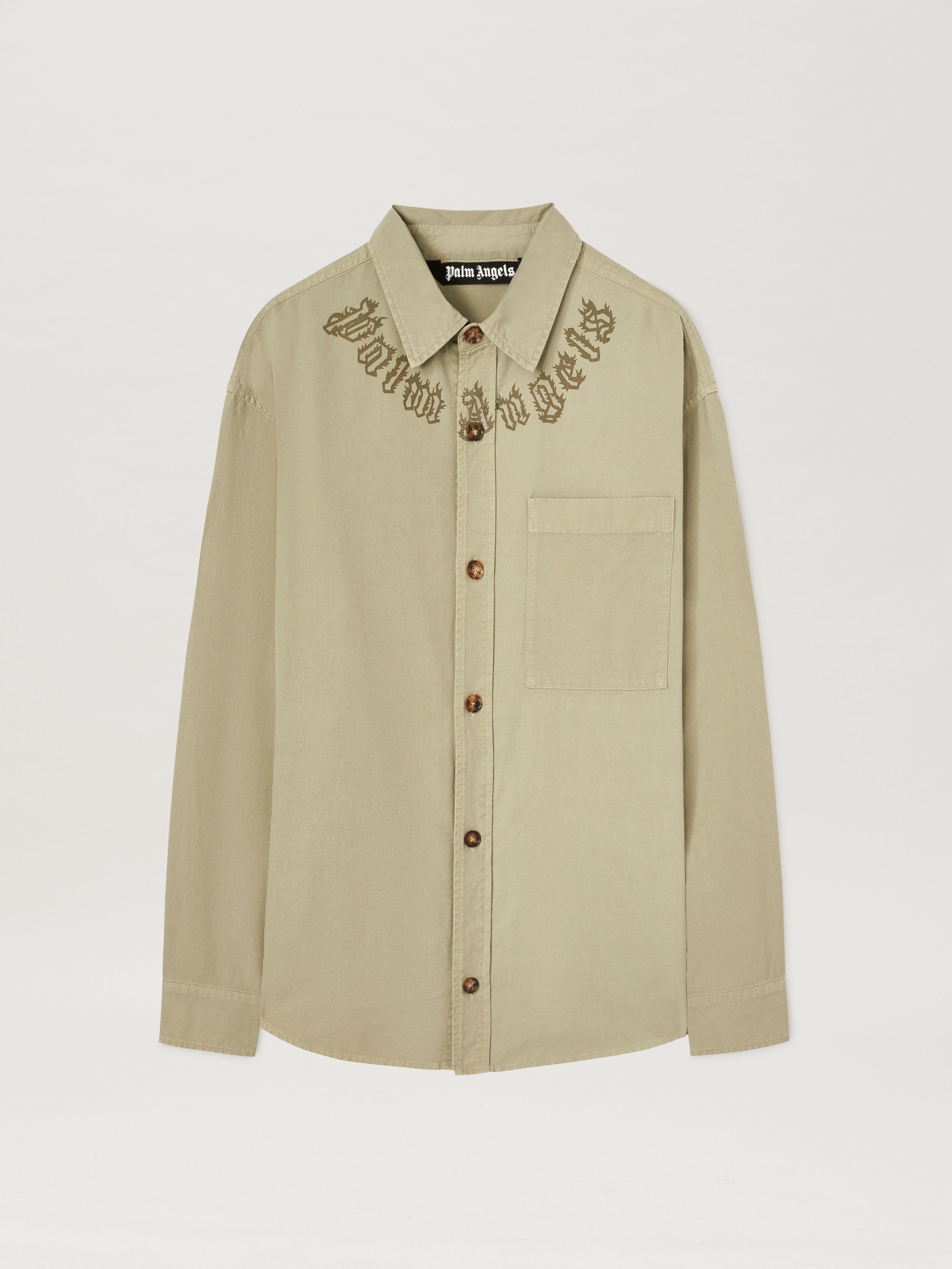 Gd Neck Logo Overshirt Man  Camel