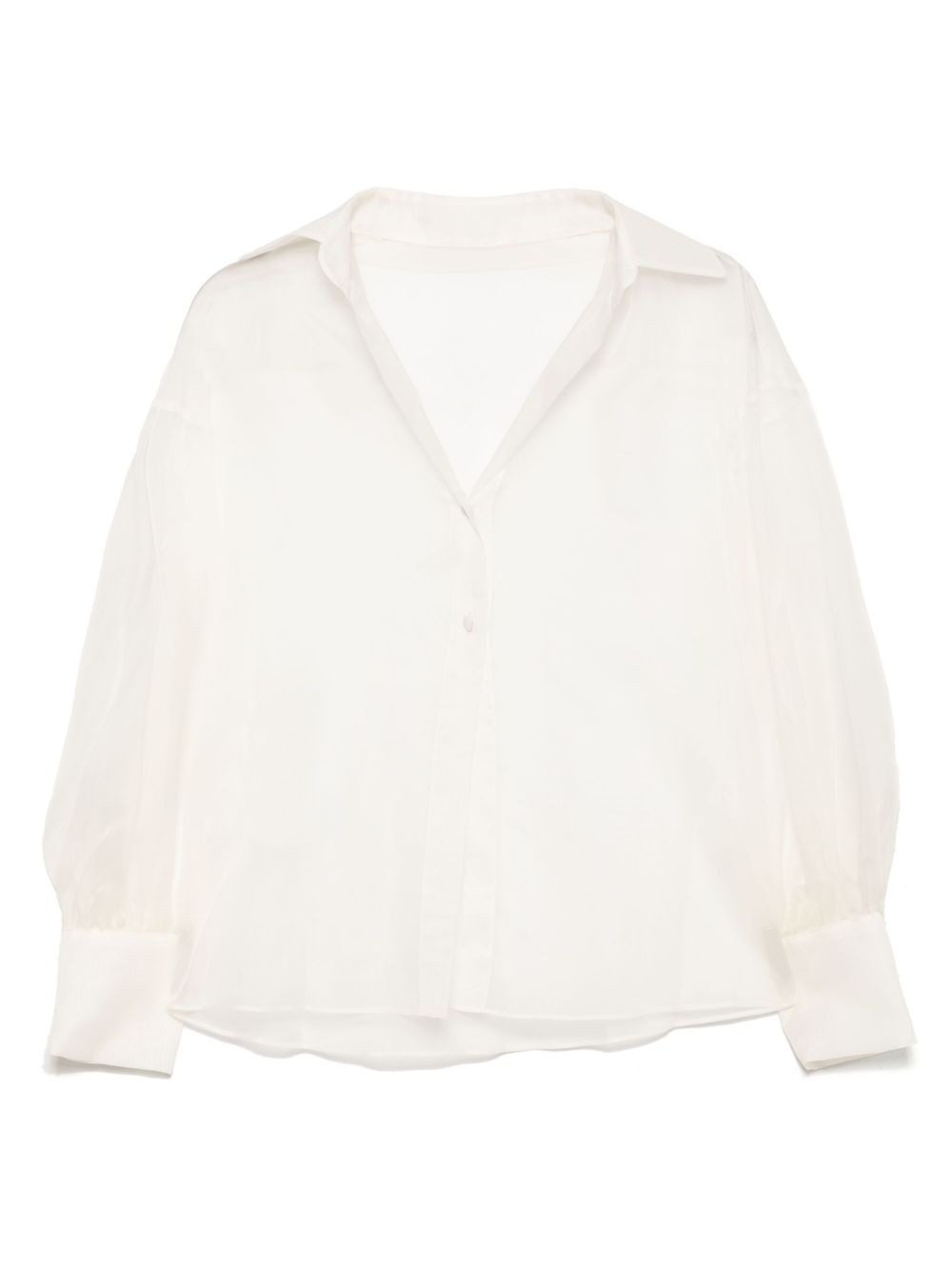 Silk long sleeves shirt - White