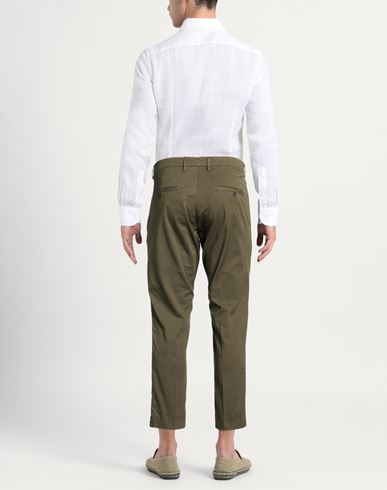 Man Pants Military green Size 35 Cotton, Elastane