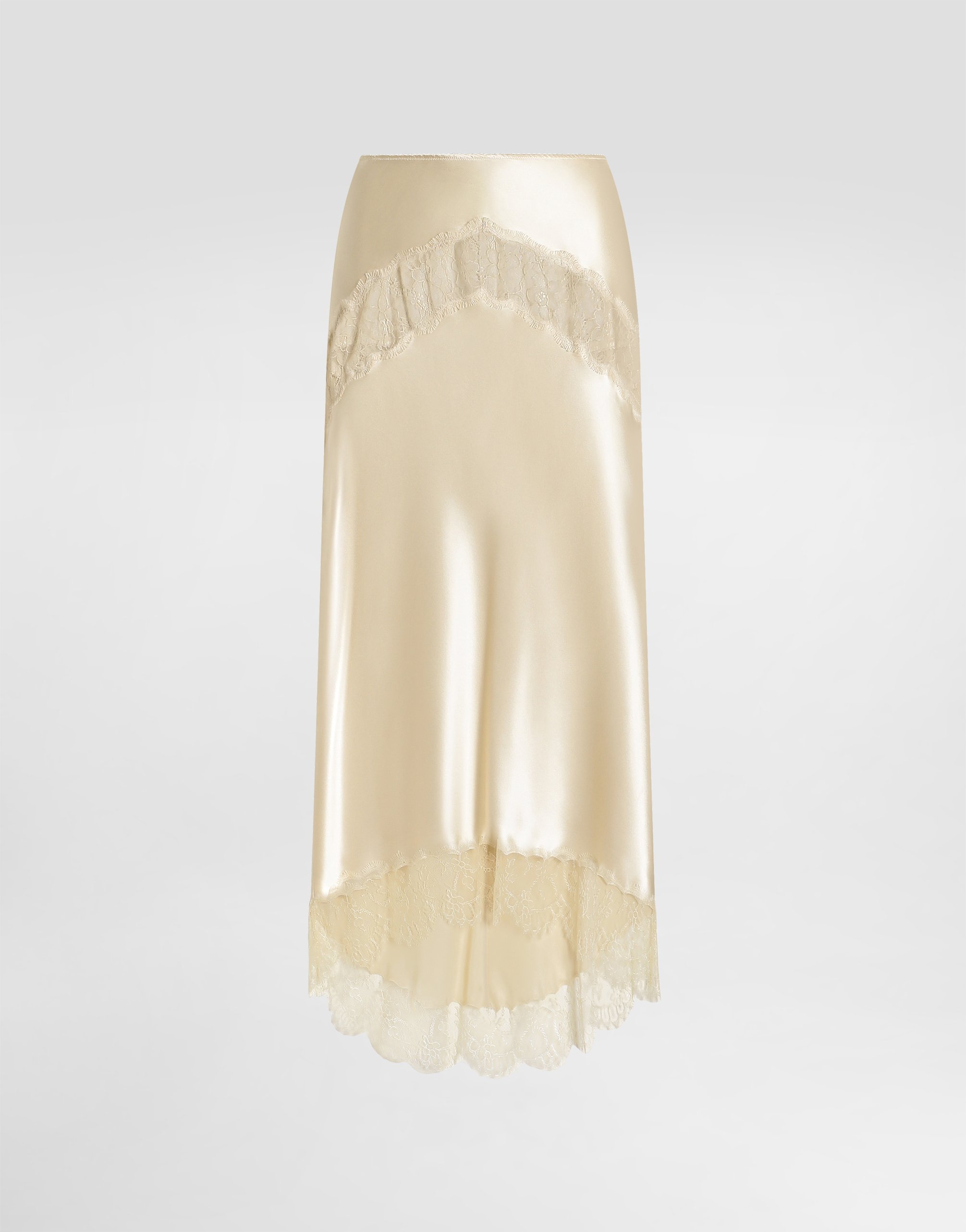 Silk satin skirt