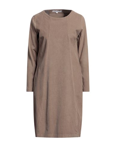 Woman Midi dress Khaki Size XS Cotton, Elastane