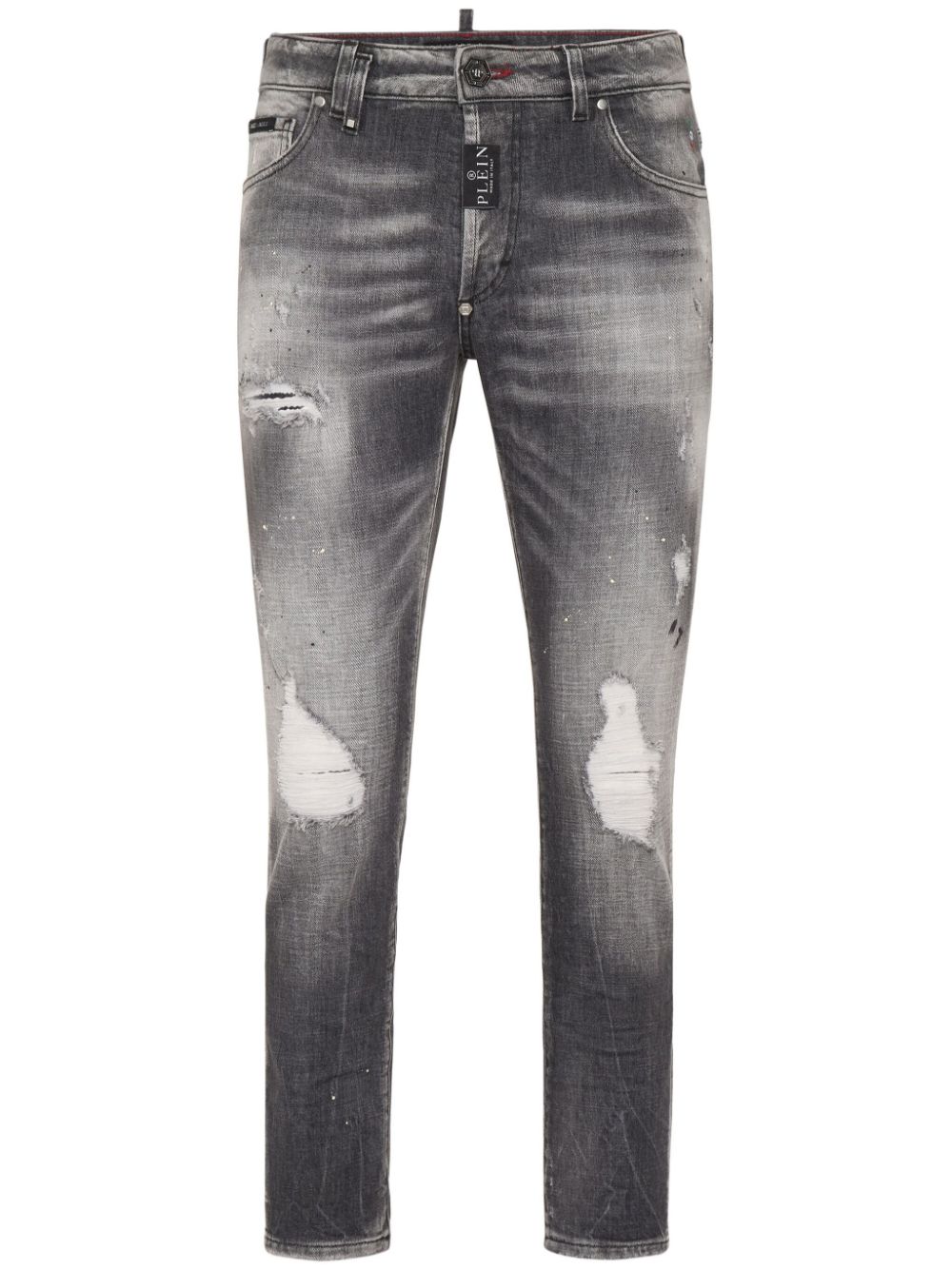 Distressed cropped skinny jeans - Grey