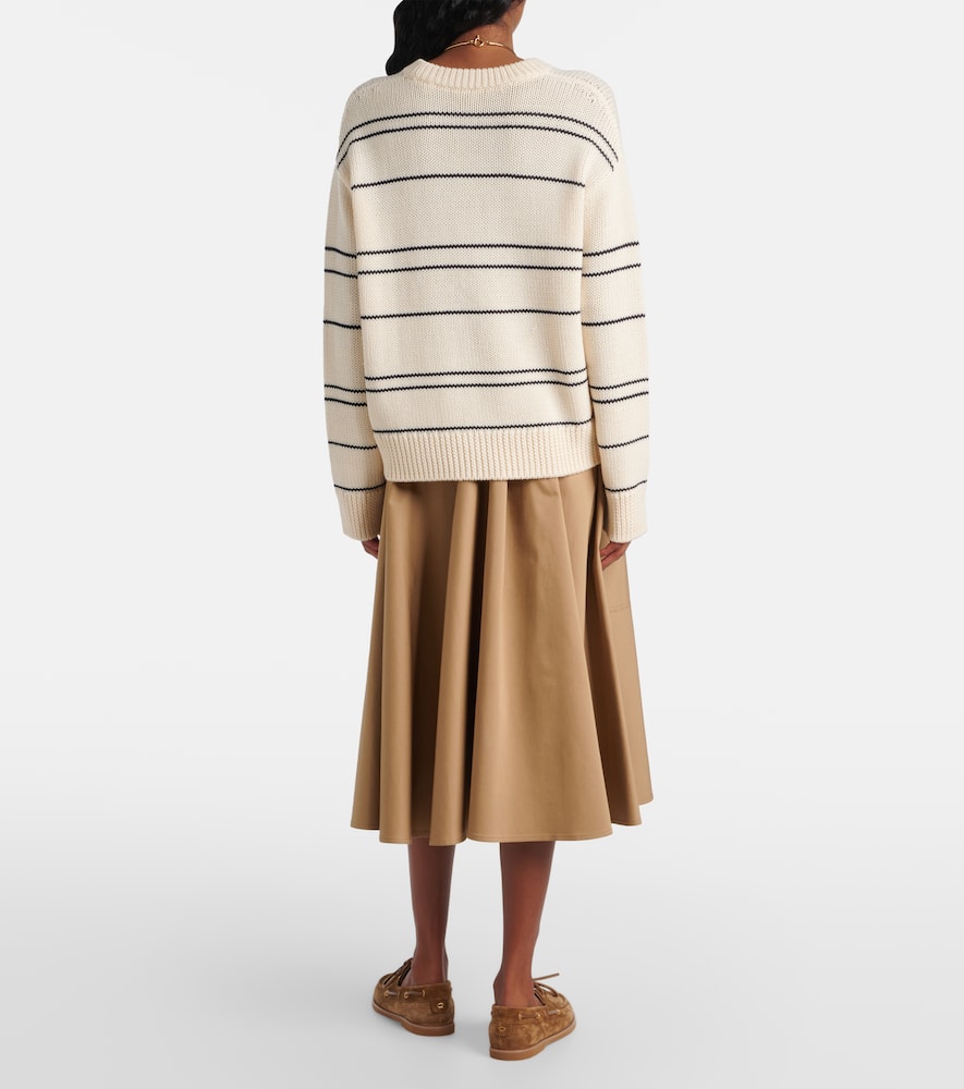 Striped wool-blend sweater