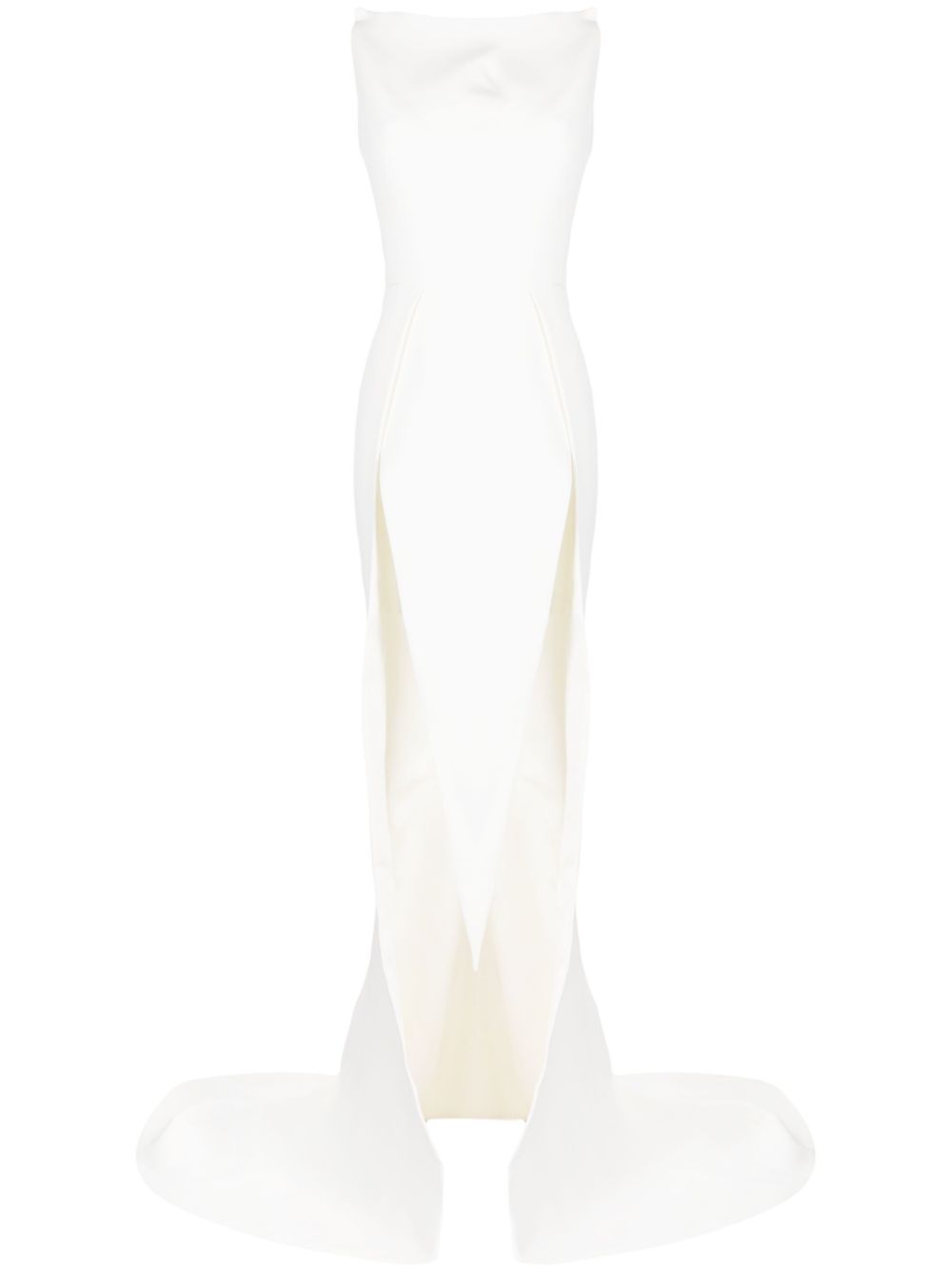 Obcession fishtail-train gown - White