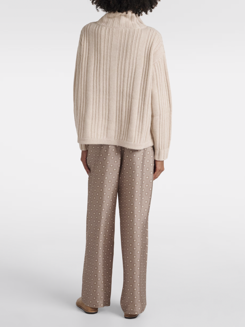 Beige Vitalba Polo-neck Jumper