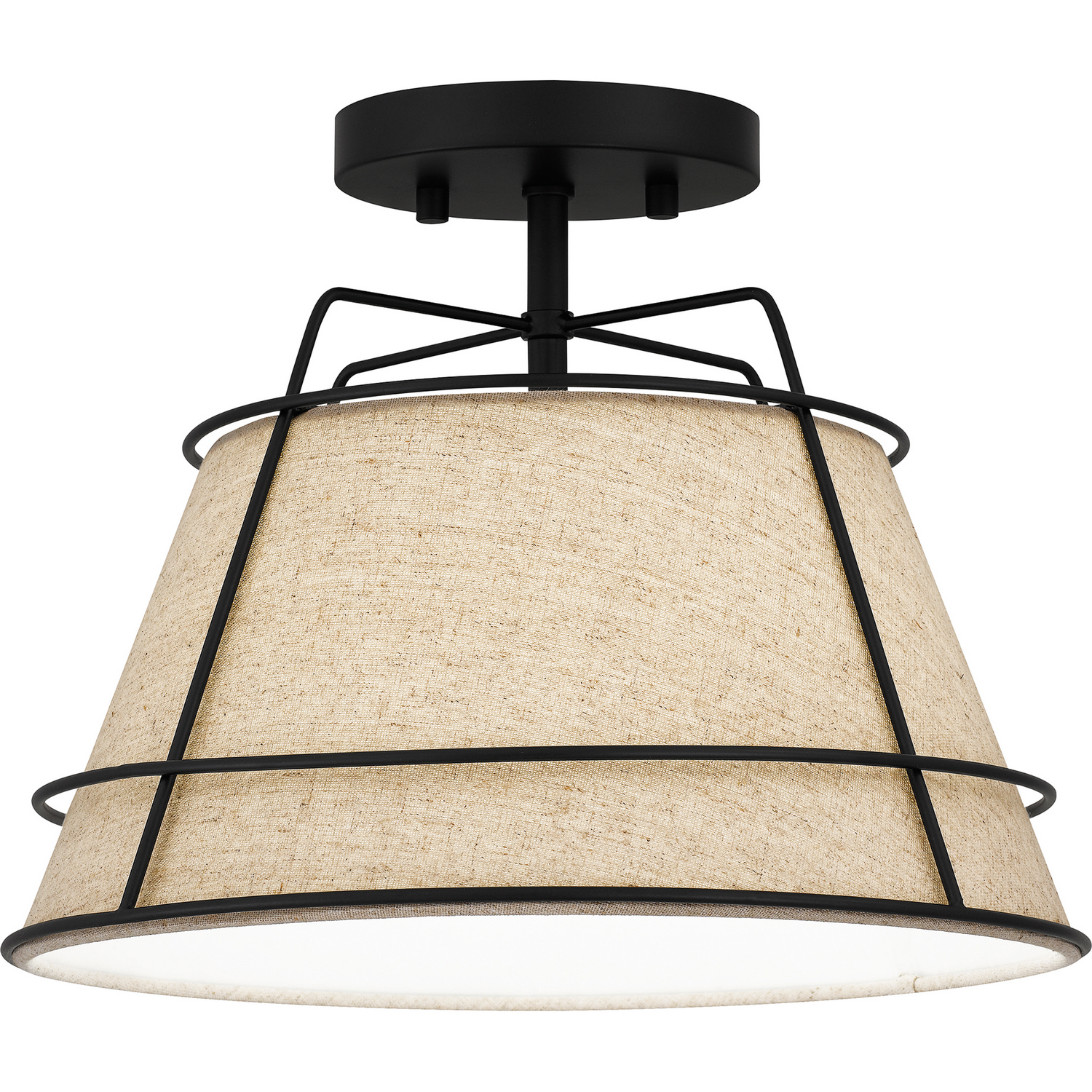 Quoizel Semi-Flush Mount 1-Light Semi-Flush Mount in Matte Black