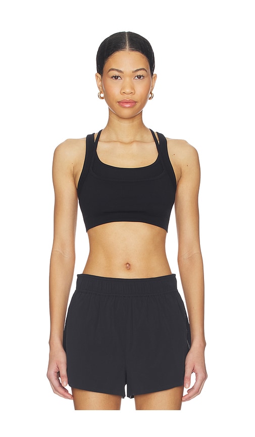 Beyond Yoga Seamless Double Layer Mesh Bra in Black. - M also in L, S