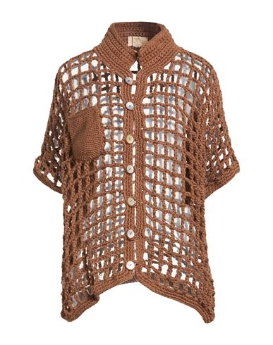 Woman Cardigan Light brown Size L Tanguis cotton