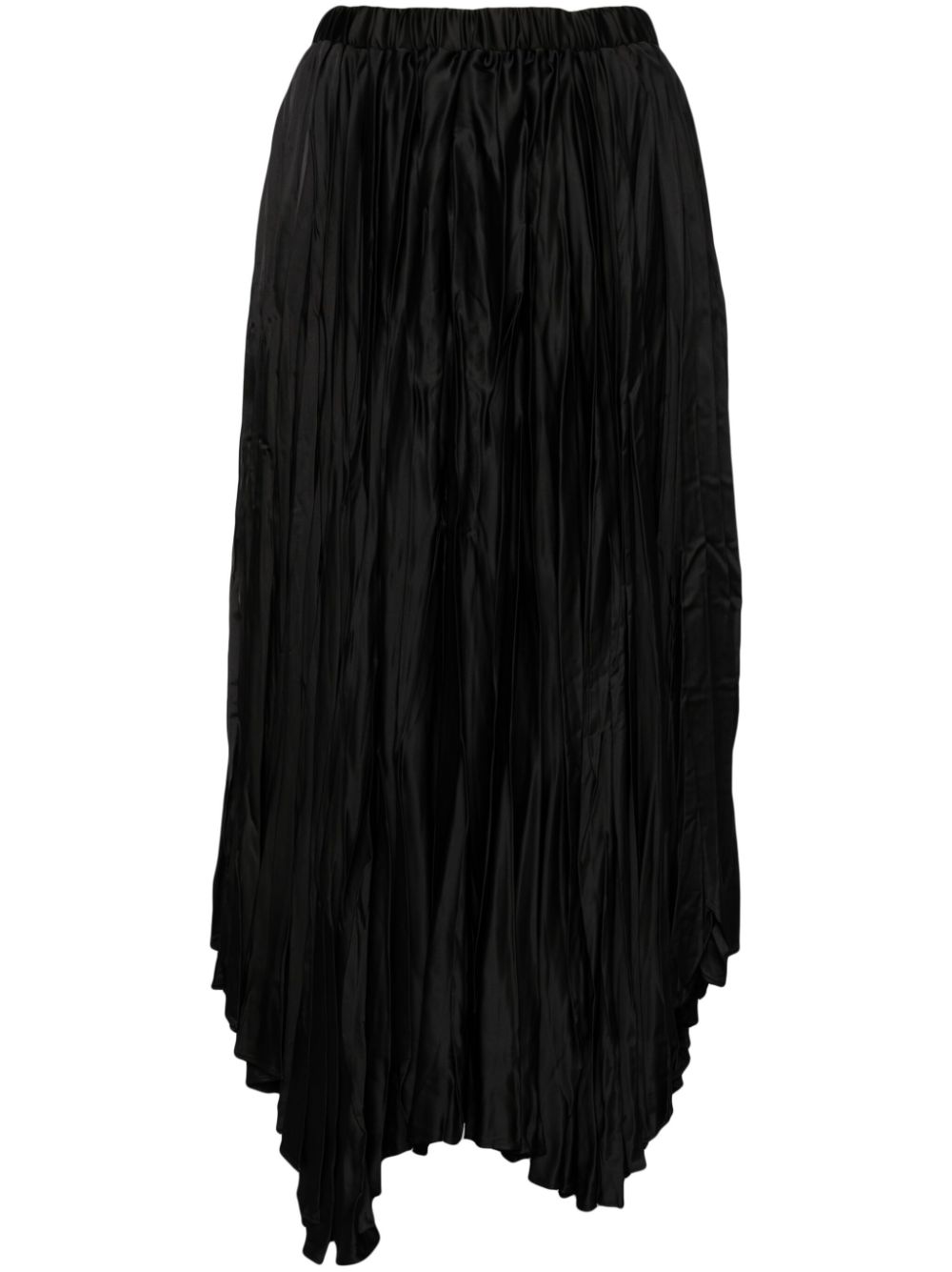 Asymmetric pleated skirt - Black