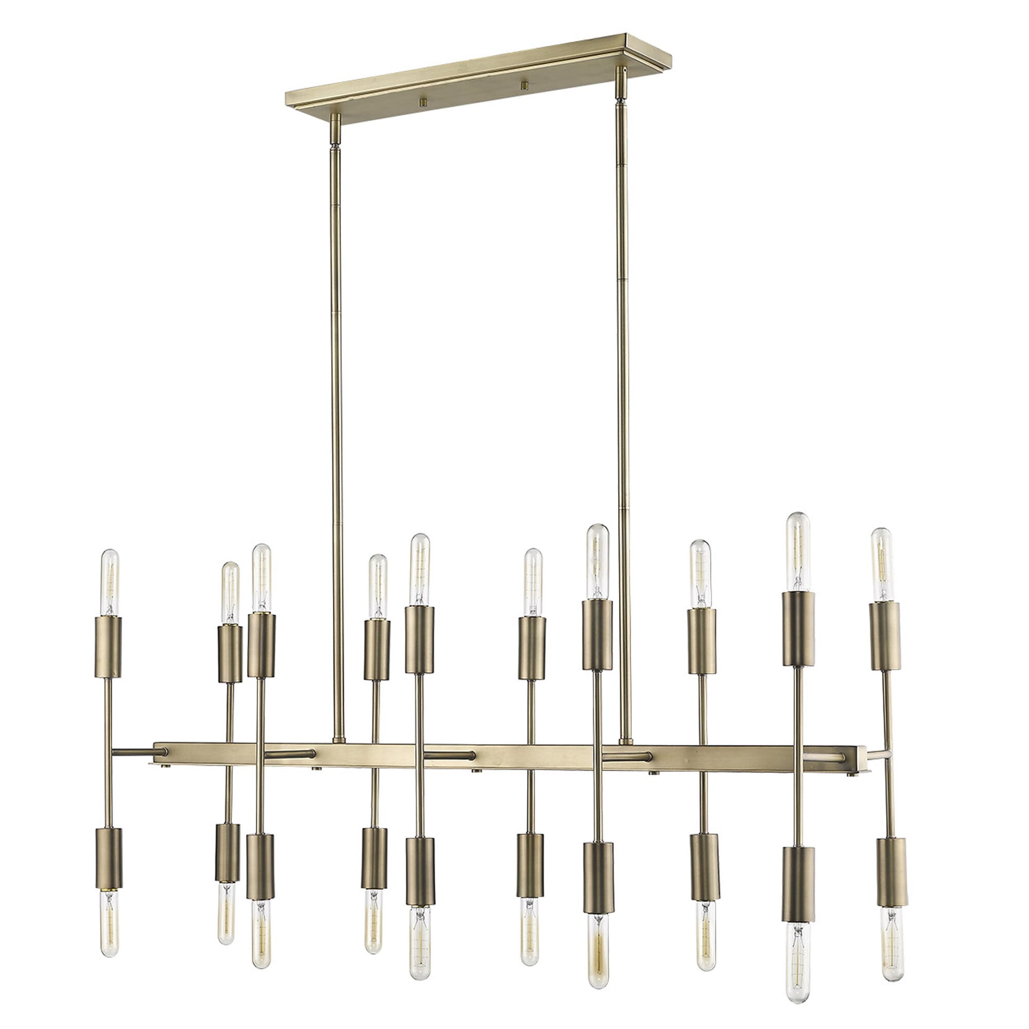 Aged Brass 20 Light Island Pendant from the Perret Collection